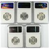 Image 2 : LOT OF ( 5 ) 1961-D WASHINGTON QUARTERS, NGC MS-65