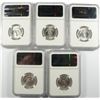 Image 2 : LOT OF ( 5 ) WASHINGTON QUARTERS,  NGC MS-65