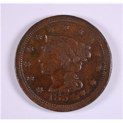 1854 LARGE CENT F/VF