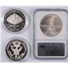 Image 2 : COMMEM DOLLARS: 91 USO, NGC MS-69, 87 CONSTITUTION & 08 BALD EAGLE COINS/CAPS