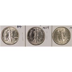 WALKING LIBERTY HALF DOLLARS: 1942-D MS-64, 1945 MS-63 & 1945-S MS-64