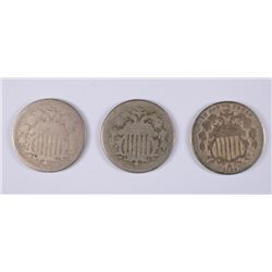 (3) SHIELD NICKELS (72, 73, 82)