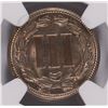 Image 3 : 1865 THREE CENT NICKEL NGC MS-63