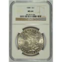 1888 MORGAN DOLLAR NGC MS-64