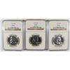 Image 1 : LOT OF ( 3 ) 1957 FRANKLIN HALF DOLLAR, NGC PROOF-66