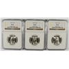 Image 1 : LOT OF ( 3 ) 1946-S WASHINGTON QUARTERS, NGC  MS-66