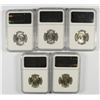 Image 2 : LOT OF ( 5 ) 1950-D WASHINGTON QUARTERS, NGC MS-65
