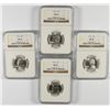 Image 1 : LOT OF (4 ) 1962 WASHINGTON QUARTERS, NGC MS-65