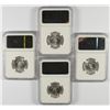 Image 2 : LOT OF (4 ) 1962 WASHINGTON QUARTERS, NGC MS-65