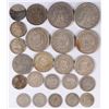 Image 2 : LOT OF ( 23 ) FOREIGN SILVER COINS, MANY OLD DATES!  COINS WEIGH APPROX.  105g