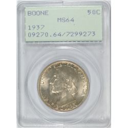 1937 BOONE COMMEN HALF DOLLAR PCGS MS-64 OGH