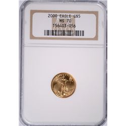 2000 $5 GOLD AMERICAN EAGLE (1/10) NGC MS-70 !!!