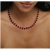 Image 2 : 14KT Yellow Gold 73.48ctw Ruby and Diamond Necklace