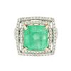 Image 3 : 14KT White Gold 11.12ct Emerald and Diamond Ring