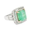 Image 4 : 14KT White Gold 11.12ct Emerald and Diamond Ring
