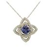 Image 4 : 14KT White Gold 2.78ct Tanzanite and Diamond Pendant with Chain