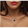 Image 5 : 14KT White Gold 3.26ct Black Diamond and Diamond Pendant With Chain