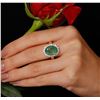 Image 1 : 14KT Yellow Gold 5.26ct Emerald and Diamond Ring