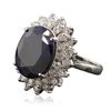 Image 4 : 14KT White Gold 11.66ct Sapphire and Diamond Ring