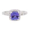 Image 3 : 14KT White Gold 1.53ct Tanzanite and Diamond Ring