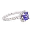 Image 4 : 14KT White Gold 1.53ct Tanzanite and Diamond Ring