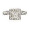 Image 1 : 14KT White Gold 1.17ctw Radiant Cut Diamond Ring