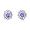 Image 3 : 14KT White Gold 2.56ctw Tanzanite and Diamond Earrings