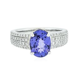 14KT White Gold 2.47ct Tanzanite and Diamond Ring