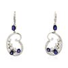 Image 1 : 14KT White Gold 2.56ctw Sapphire and Diamond Earrings