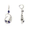 Image 2 : 14KT White Gold 2.56ctw Sapphire and Diamond Earrings