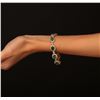 Image 2 : 14KT Yellow Gold 17.40ctw Emerald and Diamond Bracelet