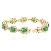 Image 6 : 14KT Yellow Gold 17.40ctw Emerald and Diamond Bracelet