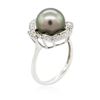 Image 7 : 14KT White Gold 10.2mm Pearl and Diamond Ring