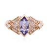 Image 3 : 14KT Rose Gold 1.10ct Tanzanite and Diamond Ring