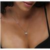 Image 2 : 14KT White Gold 0.96ctw Diamond Pendant With Chain