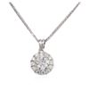 Image 4 : 14KT White Gold 0.96ctw Diamond Pendant With Chain