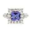 Image 1 : 18KT White Gold 2.81ct Tanzanite and Diamond Ring