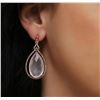 Image 1 : 14KT Rose Gold 35.17ctw Pink Quartz and Diamond Earrings