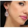 Image 2 : 14KT Rose Gold 35.17ctw Pink Quartz and Diamond Earrings