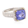 Image 4 : 14KT Two-Tone Gold 4.31ct Tanzanite and Diamond Ring