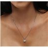 Image 5 : 14KT White Gold 0.94ctw Diamond Pendant With Chain