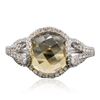Image 3 : 14KT White Gold 3.55ct Citrine and Diamond Ring