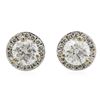 Image 1 : 18KT White Gold 1.53ctw Diamond Earrings