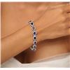 Image 5 : 14KT White Gold 12.96ctw Sapphire and Diamond Bracelet