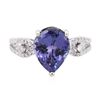 Image 1 : 14KT White Gold 3.88ct Tanzanite and Diamond Ring