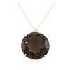 Image 4 : 14KT Yellow Gold 26.18ct Smokey Topaz and Diamond Pendant With Chain