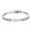 Image 3 : 14KT White Gold 9.20ctw Tanzanite and Diamond Bracelet