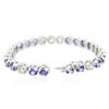 Image 6 : 14KT White Gold 9.20ctw Tanzanite and Diamond Bracelet