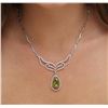 Image 6 : 18KT White Gold 8.21ct Peridot and Diamond Necklace