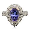Image 3 : 14KT Two-Tone Gold 4.82ct Tanzanite and Diamond Ring